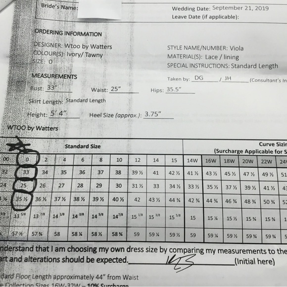 Wedding Dress ‘Viola’ by Designer Watters, Size 0 - Picture 14 of 16